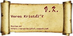 Veres Kristóf névjegykártya