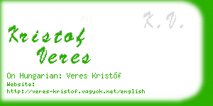 kristof veres business card