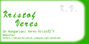 kristof veres business card